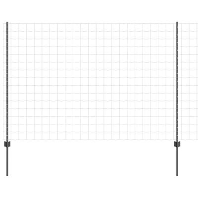 VidaXL Hek met paal grijs 1,5 x 10 m staal