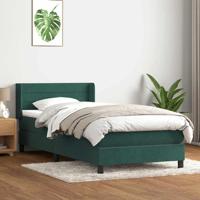 Boxspring met matras fluweel donkergroen 80x220 cm - thumbnail