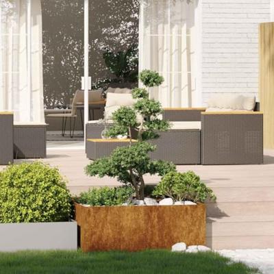 Plantenbak roestig 100x100x40 cm weervast staal