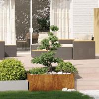 Plantenbak roestig 100x100x40 cm weervast staal - thumbnail