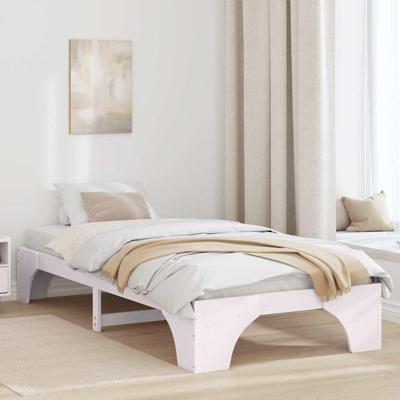 Bedframe Wit 207 x 107 x 30 cm Massief grenenhout