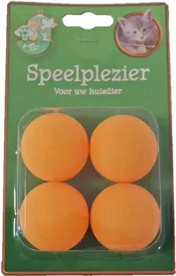 Kattenspeelgoed blisterpak a 4 stuks ping pong bal Speelplezier-kat Gebr. de Boon - Gebr de boon