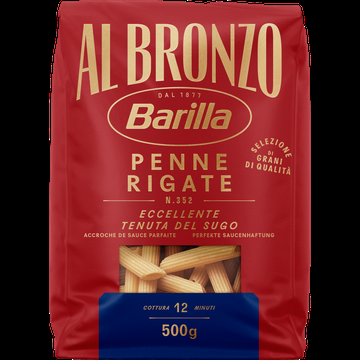 Barilla Al Bronzo Penne Rigate N. 352 500g bij Jumbo