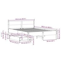 Bedframe zonder matras massief grenenhout 120x200 cm - thumbnail