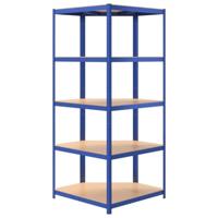 Hoekrek 5-laags staal en bewerkt hout blauw - thumbnail