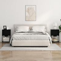 Nachtkastje 2 pcs Zwart eiken 38 x 31 x 61 cm Bewerkt hout - thumbnail