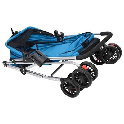 VidaXL Hondenwagen inklapbaar 76x50x100 cm oxford stof blauw - thumbnail