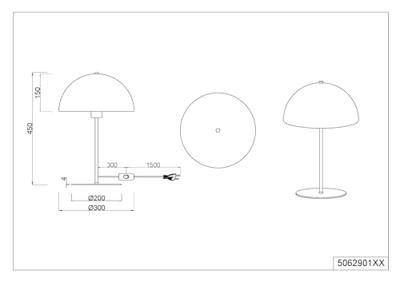 Trio Zwarte tafellampNola design - 506290132