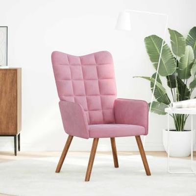 Relaxstoel fluweel roze Relaxstoel fluweel roze