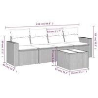 5-delige Loungeset met kussens poly rattan beige - thumbnail