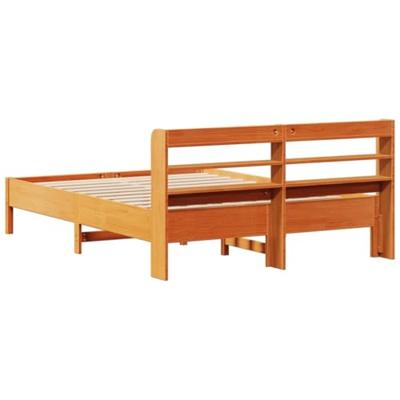 Bedframe zonder matras massief grenenhout wasbruin 150x200 cm