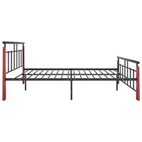 Bedframe metaal en massief eikenhout 140x200 cm - thumbnail