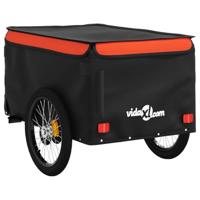 Fietstrailer 45 kg ijzer zwart en oranje - thumbnail
