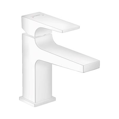 Fonteinkraan Metropol HansGrohe Eengreeps 100 met Rechte Greep en Push-Open Afvoer Mat Wit Fonteinkraan Metropol HansGrohe Eengreeps 100 met Rechte Greep en Push-Open Afvoer Mat Wit