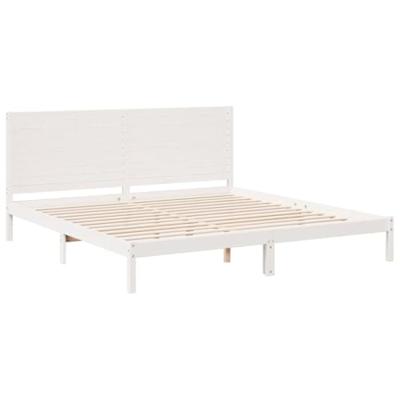 Bedframe extra lang zonder matras massief hout wit 180x210 cm