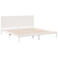 Bedframe extra lang zonder matras massief hout wit 180x210 cm - thumbnail