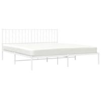 Bedframe met hoofdbord metaal wit 183x213 cm - thumbnail