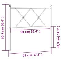Hoofdbord 90 cm metaal zwart - thumbnail
