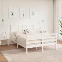 Bedframe massief hout wit 120x190 cm - thumbnail
