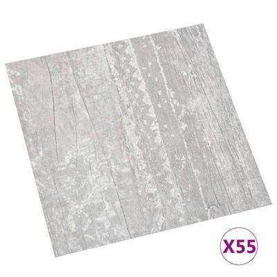 VidaXL Vloerplanken zelfklevend 55 st 5,11 m² pvc grijs
