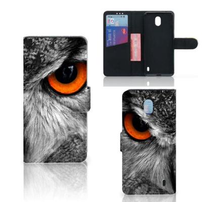 Nokia 1 Plus | Telefoonhoesje | Met pasjeshouder | Uil