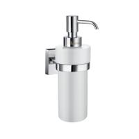 Zeepdispenser Smedbo House Wandmodel Porselein Glas met Chroom - thumbnail