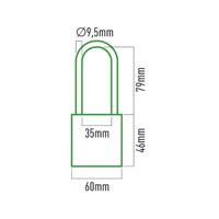 Sleutelslot EDM 85231 Blik 60 x 90 mm - thumbnail