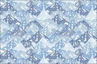 Fotobehang - Patroon van bergen, blauw, mooie lichte kleuren, 11 maten, incl behanglijm - thumbnail