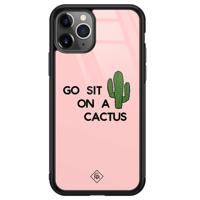 iPhone 11 Pro Max glazen hardcase - Go sit on a cactus - thumbnail