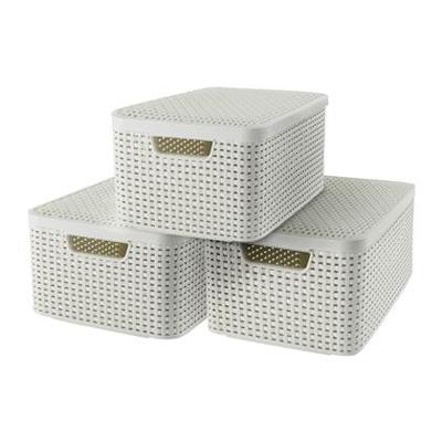 Curver Opbergbox met deksel Style 3 st maat M wit 240654