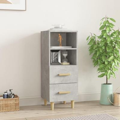 Dressoir 34,5x34x90 cm bewerkt hout betongrijs
