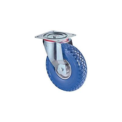 BS Rollen Zwenkwiel | wiel-d. 260 mm draagvermogen 160 kg | met schroefplaat wielbehuizing staal | polyurethaan blauw | 1 stuk - L400.C91.262 BS Rollen Zwenkwiel | wiel-d. 260 mm draagvermogen 160 kg | met schroefplaat wielbehuizing staal | polyurethaan blauw | 1 stuk - L400.C91.262