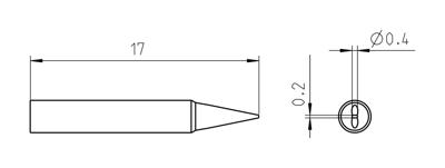 Weller RTP 004 S Soldeerpunt Beitelvorm Grootte soldeerpunt 0.4 mm Lengte soldeerpunt: 17 mm Inhoud: 1 stuk(s)