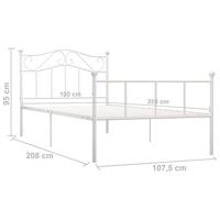 Bedframe metaal wit 100x200 cm - thumbnail