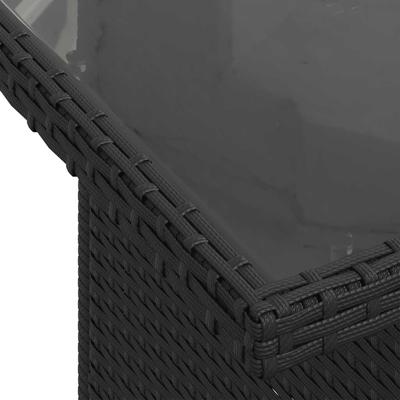 8-delige Loungeset met kussens poly rattan zwart - thumbnail