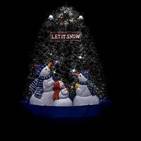Kerstboom sneeuwend met paraplubasis 170 cm PVC blauw - thumbnail
