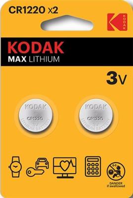Kodak CR1220 lithium knoopcel batterij blister(2) - 3241010