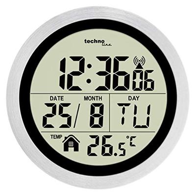 Techno Line WT3005 Zendgestuurde klok Zendergestuurd 14.7 cm x 14.7 cm x 14.7 cm x 14.7 cm x 7.9 cm Zilver Spatwaterdicht Techno Line WT3005 Zendgestuurde klok Zendergestuurd 14.7 cm x 14.7 cm x 14.7 cm x 14.7 cm x 7.9 cm Zilver Spatwaterdicht