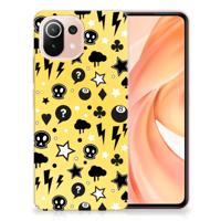 Silicone Back Case Xiaomi Mi 11 Lite | 11 Lite 5G NE Punk Geel - thumbnail