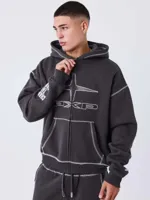 Project X Paris UK Drip Full Zip Hoodie Grijs - Maat XXL - Kleur: Grijs | Soccerfanshop - thumbnail