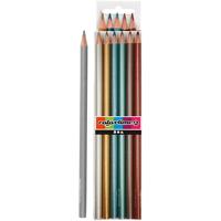 Creativ Company Driehoekige kleurpotloden - metallic, 6st. - thumbnail