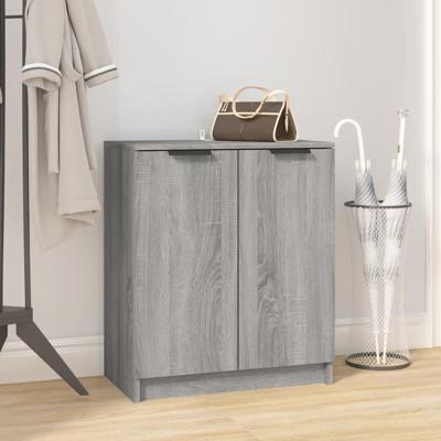 VidaXL Schoenenkast 59x35x70 cm bewerkt hout grijs sonoma eikenkleurig VidaXL Schoenenkast 59x35x70 cm bewerkt hout grijs sonoma eikenkleurig