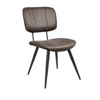 LABEL51 Eetkamerstoel Fos - Cognac - Leder - Black Frame - thumbnail