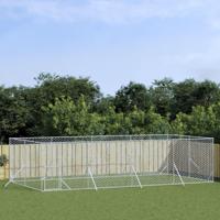 Hondenkennel voor buiten 8x4x2 m gegalvaniseerd staal zilver - thumbnail