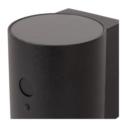 Lucide PERTH - Wandlamp - Zonne-energie - Ø 9 cm - LED Dimb. - 1x1W 2700K/3000K - IP65 - Beweging & dag/nacht sensor - Zwart