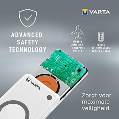 Varta Wireless Power Bank 10000 laadkabel USB-C 18W 57913101111