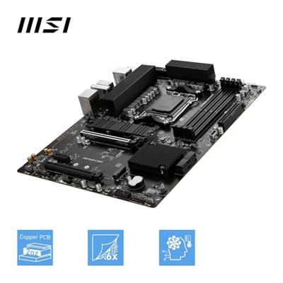 MSI pro b650-s wifi socket am5 moederbord (zwart, raid, 2.5 gbe-lan, wi-fi 6e, bt, sound, atx)
