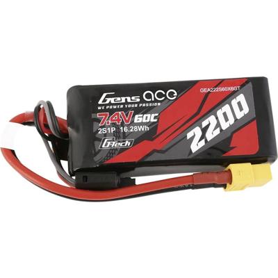 GensAce G-Tech Lipo 60c 7.4V 2200mah met XT60 Stekker
