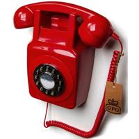 GPO 746 Retro Wall Push Button Telephone Red - thumbnail
