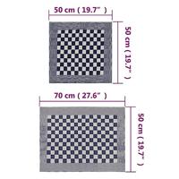 10-delige Keukendoekenset katoen blauw en wit - thumbnail